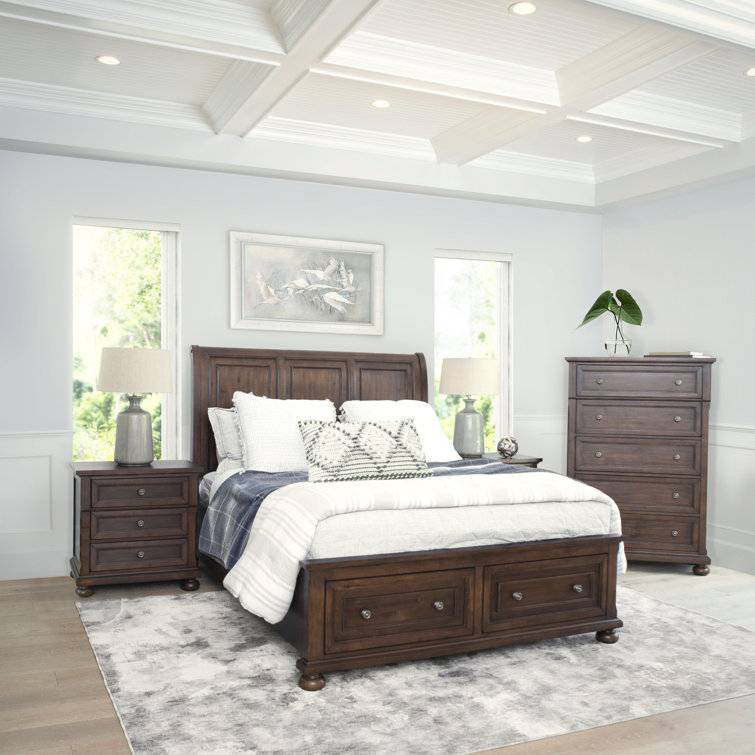 Lark Manor Perkin Solid Wood Platform 6 Piece Bedroom Set Wayfair Canada